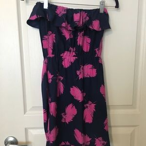 silk, feather, strapless, dress, Amanda Uprichard